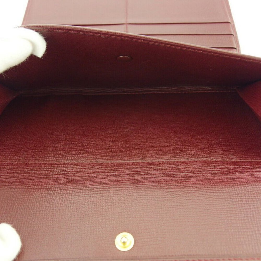 Cartier Long Wallet Mastline Bordeaux Leather Aut… - image 5